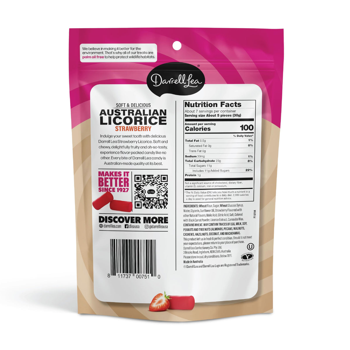 Darrell Lea licorice pack display, 7 oz per pack, ideal for sharing