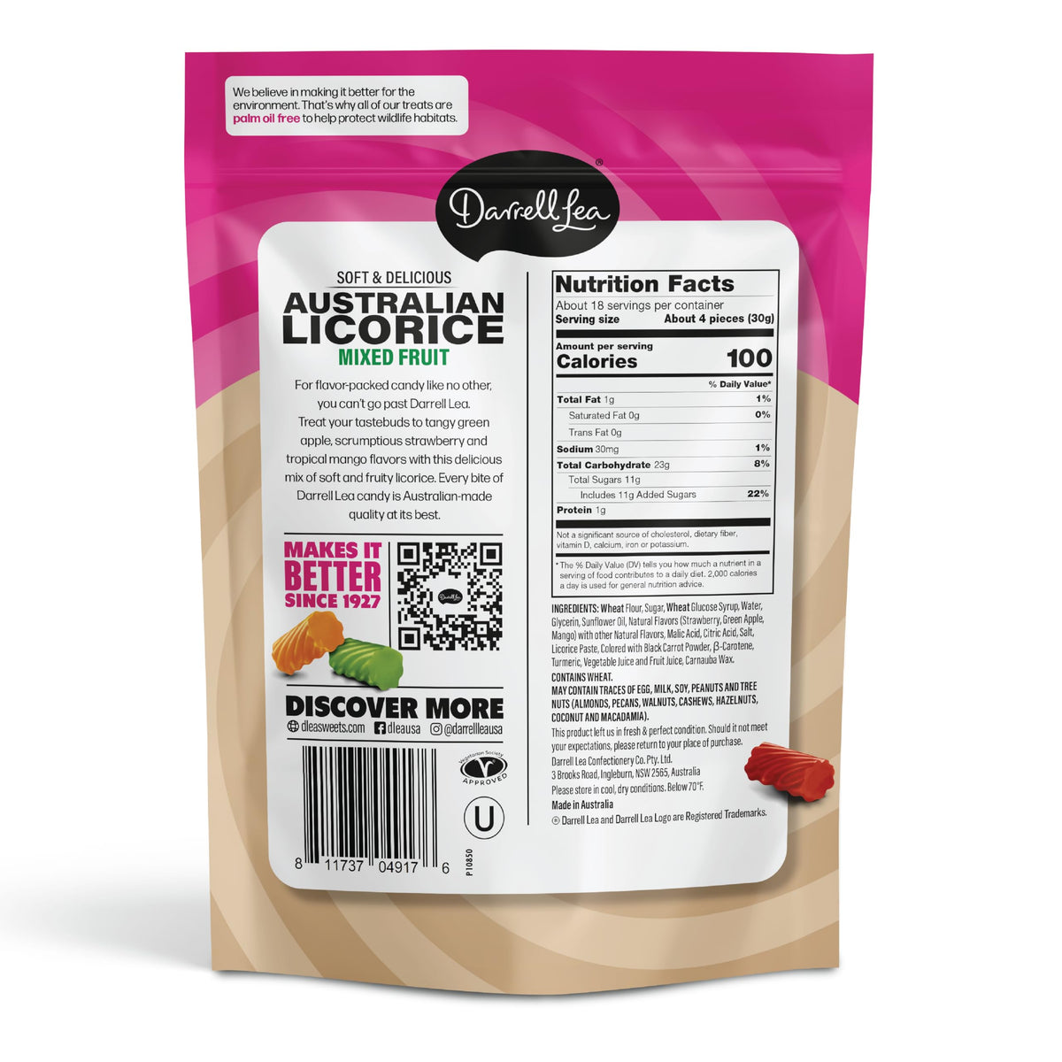 Darrell Lea soft, chewy licorice texture ideal for sharing on trips or office snacking.