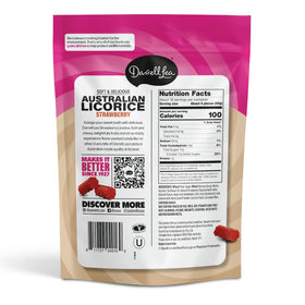 Darrell Lea palm oil-free strawberry licorice in a family-sized 20oz box, ideal for sharing