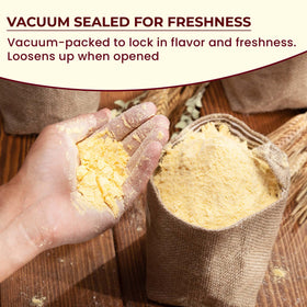 Darsa Organics chickpea flour used as crispy coating for fried chicken.