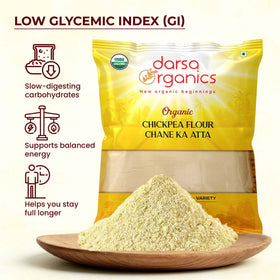 Darsa Organics besan flour as egg substitute for quiches and fried foods.