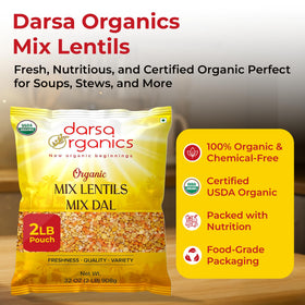 Darsa Organics Panchratna Dal raw lentils highlight wholesome protein for vegetarian meals.