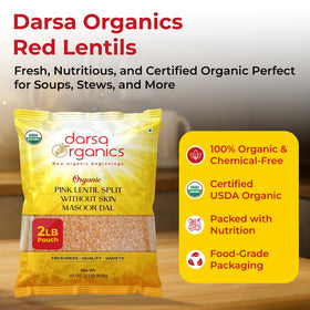 Darsa Organics split red lentils cooking in pot for fast dinners.