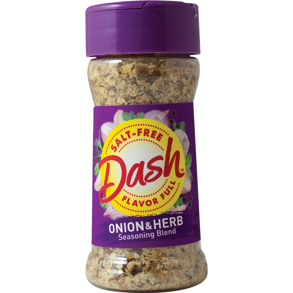 Dash Salt-Free Onion & Herb shaker adds instant flavor to poultry and pork.
