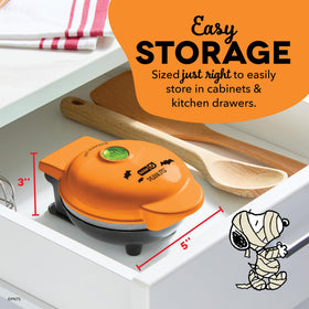 DASH Snoopy mini waffle maker with Recipe Guide inspires creative breakfast ideas.