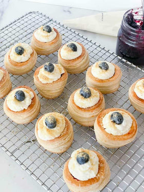 Dasher's Spice & Beans puff pastry shells for mini appetizers, save time.
