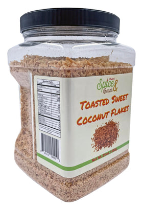 Dasher's Spice & Beans shredded coconut flakes close-up, light texture saves prep time.