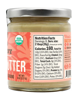 Dastony Organic Raw Cashew Butter spread on toast highlights creamy texture and flavor.