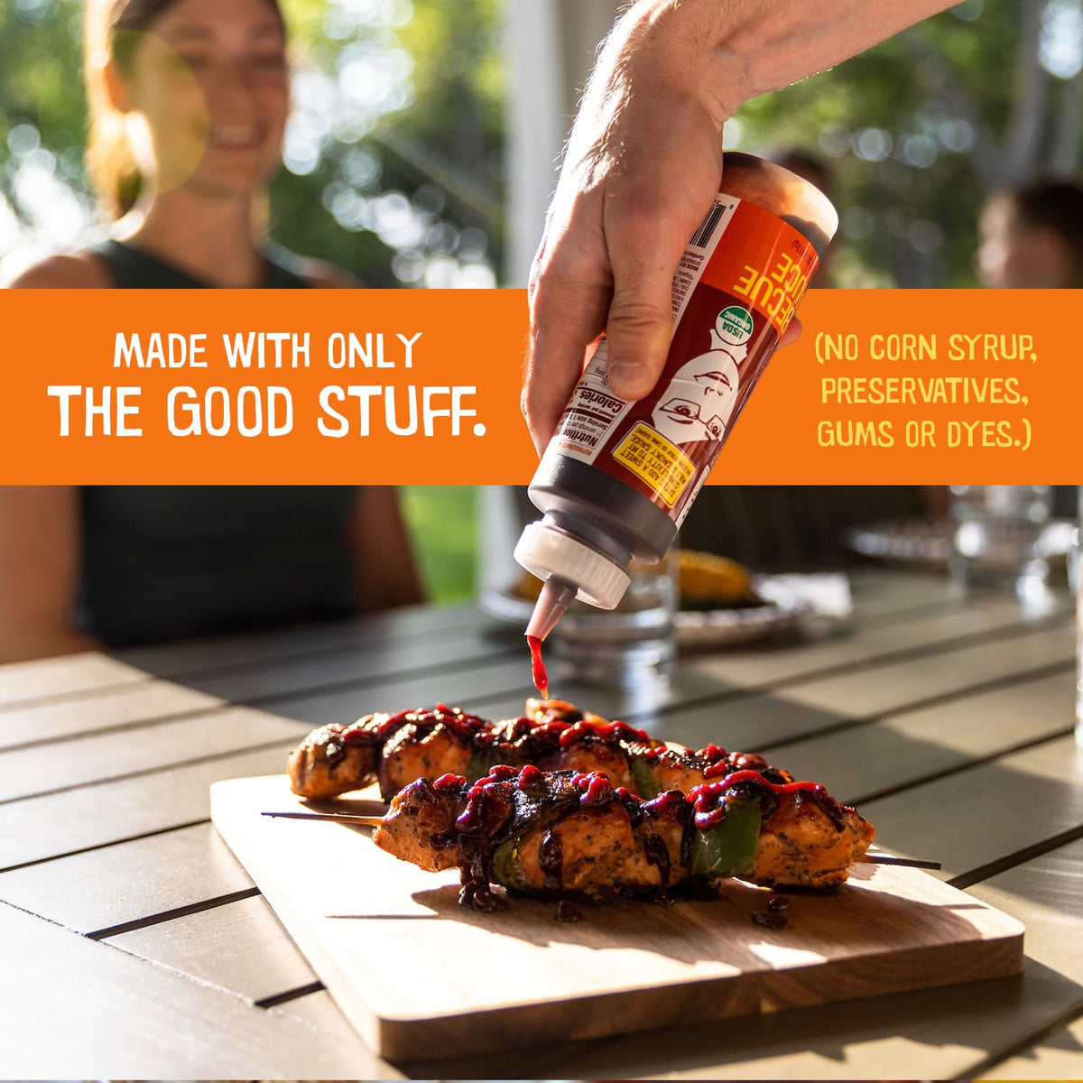 Date Lady BBQ Sauce 2-pack jars on shelf, ready for quick gluten-free meals.