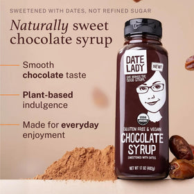 Date Lady Chocolate Syrup drizzled over warm pancakes for a rich finish