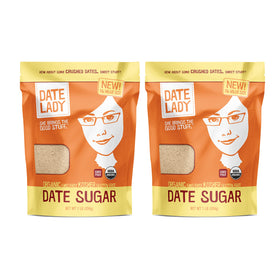 Date Lady Date Sugar bottle in 1lb packaging, ideal for baking and everyday sweetness.