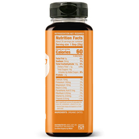 Date Lady Organic Date Syrup cap close-up for precise, mess-free pouring