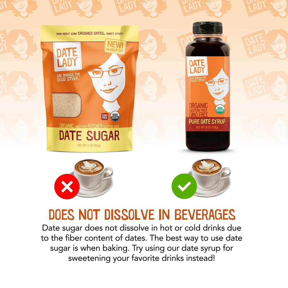 Date Lady Organic Date Sugar in a baking dish ready for recipes.
