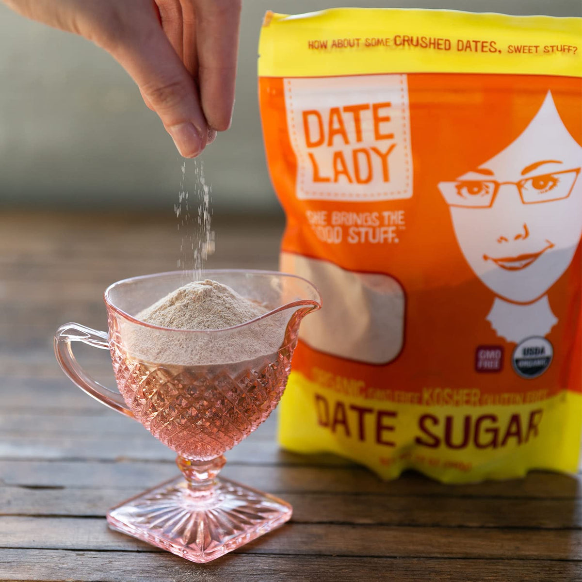 Date Lady Organic Date Sugar nutrition label highlight minerals.