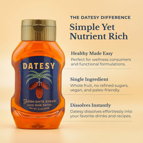 Datesy Golden Date Syrup on pancakes elevates breakfast with natural sweetness