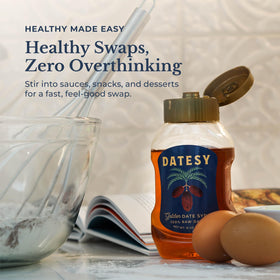 Datesy in retail packaging on shelf showcases premium date syrup