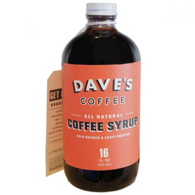 Dave's Coffee Syrup original bottle delivers natural sweetness to coffee and desserts.