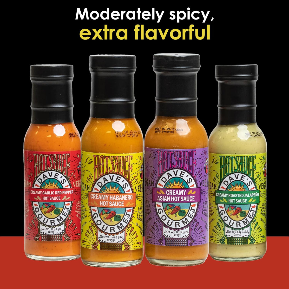 Dave's Gourmet Creamy Garlic Red Pepper Sauce as a pizza topping for vibrant flavor.