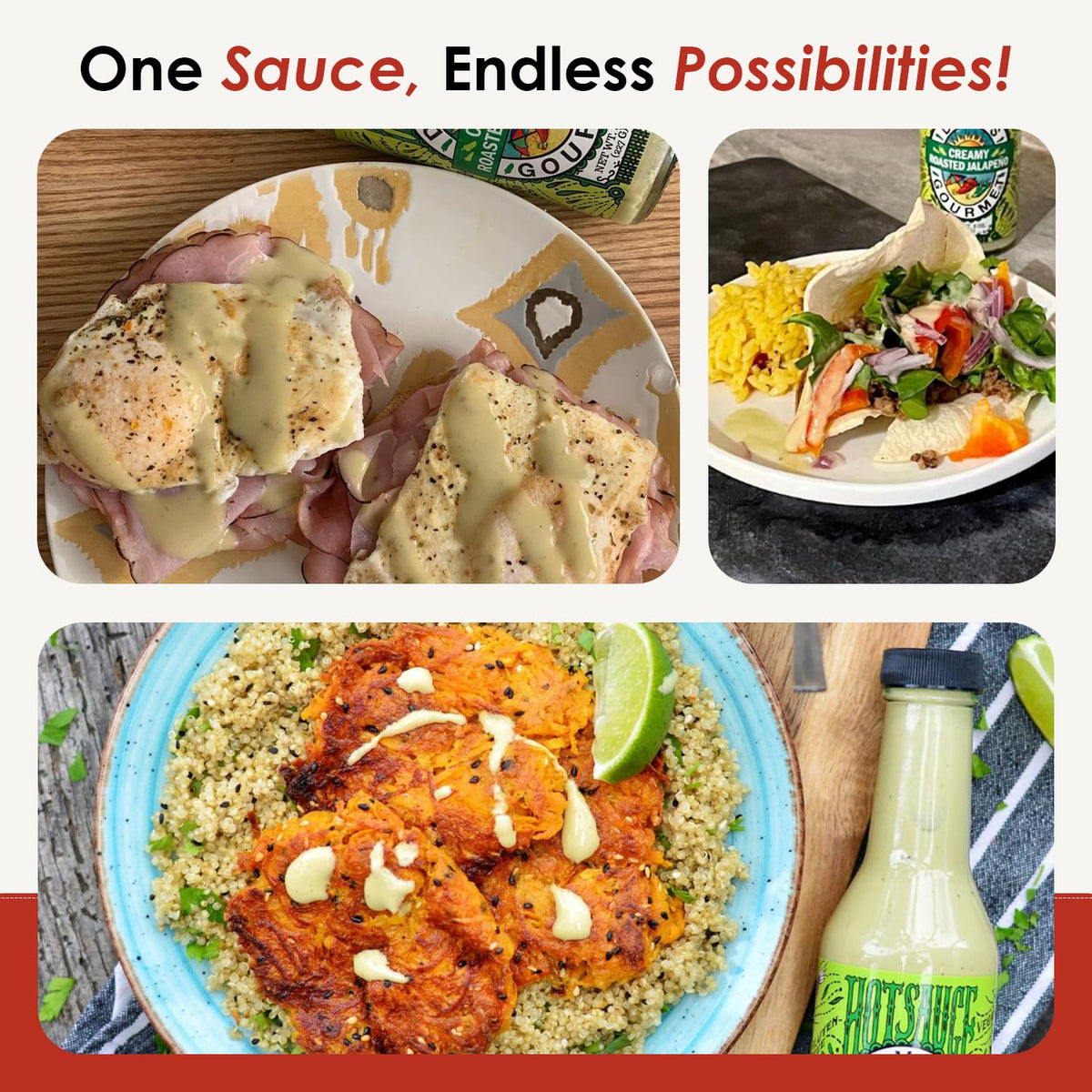 Dave's Gourmet jalapeño sauce used as a marinade base for meals with smoky citrus zest.