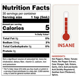 Label closeup shows fiery peppers and bold heat profile from Dave's Gourmet