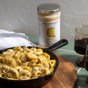 Dave's Gourmet recipe ideas bowl enriched by creamy Alfredo