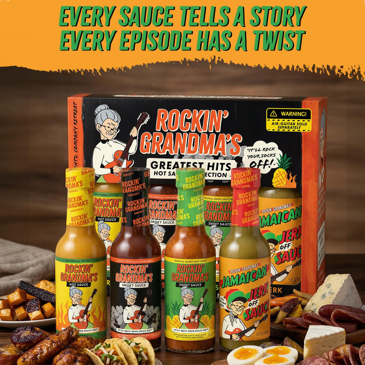 Dave's Rockin Grandma's meal-pairing idea plate pairs with rice bowls and grilled veggies