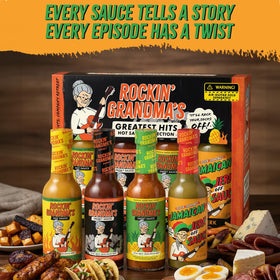 Dave's Rockin Grandma's meal-pairing idea plate pairs with rice bowls and grilled veggies