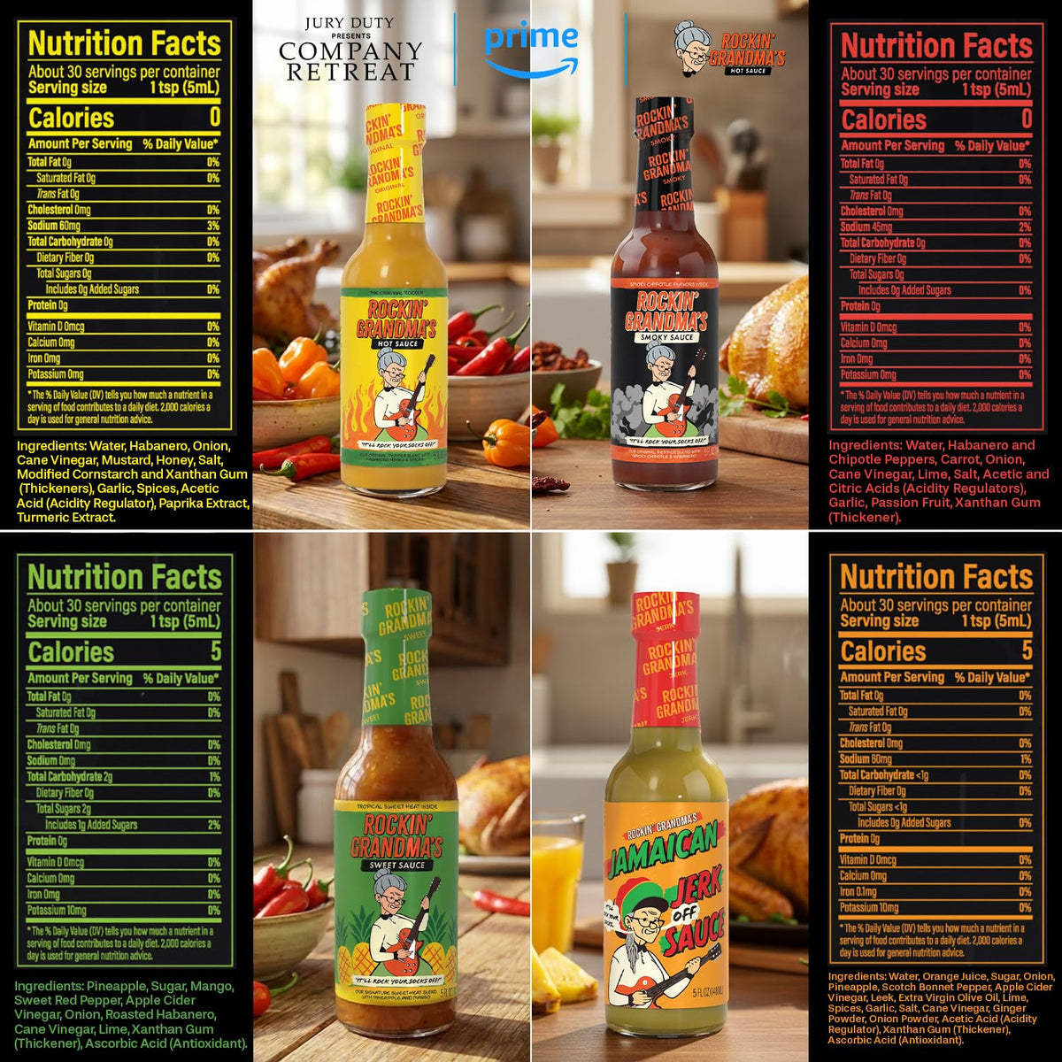Dave's Rockin Grandma's Sweet Sauce bottle delivers tropical sweetness for glazes and marinades