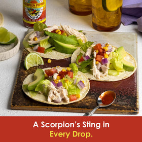 Scorpion peppers close-up highlights natural ingredients and heat.