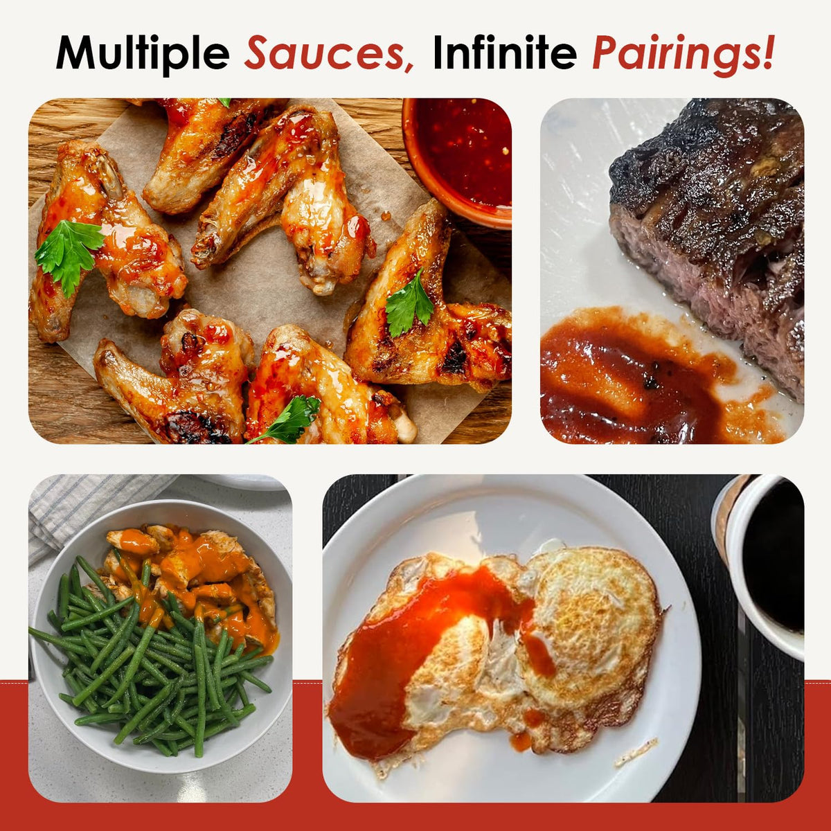 Dave's Gourmet wings-dunk-ready sauce pouring over crispy wings
