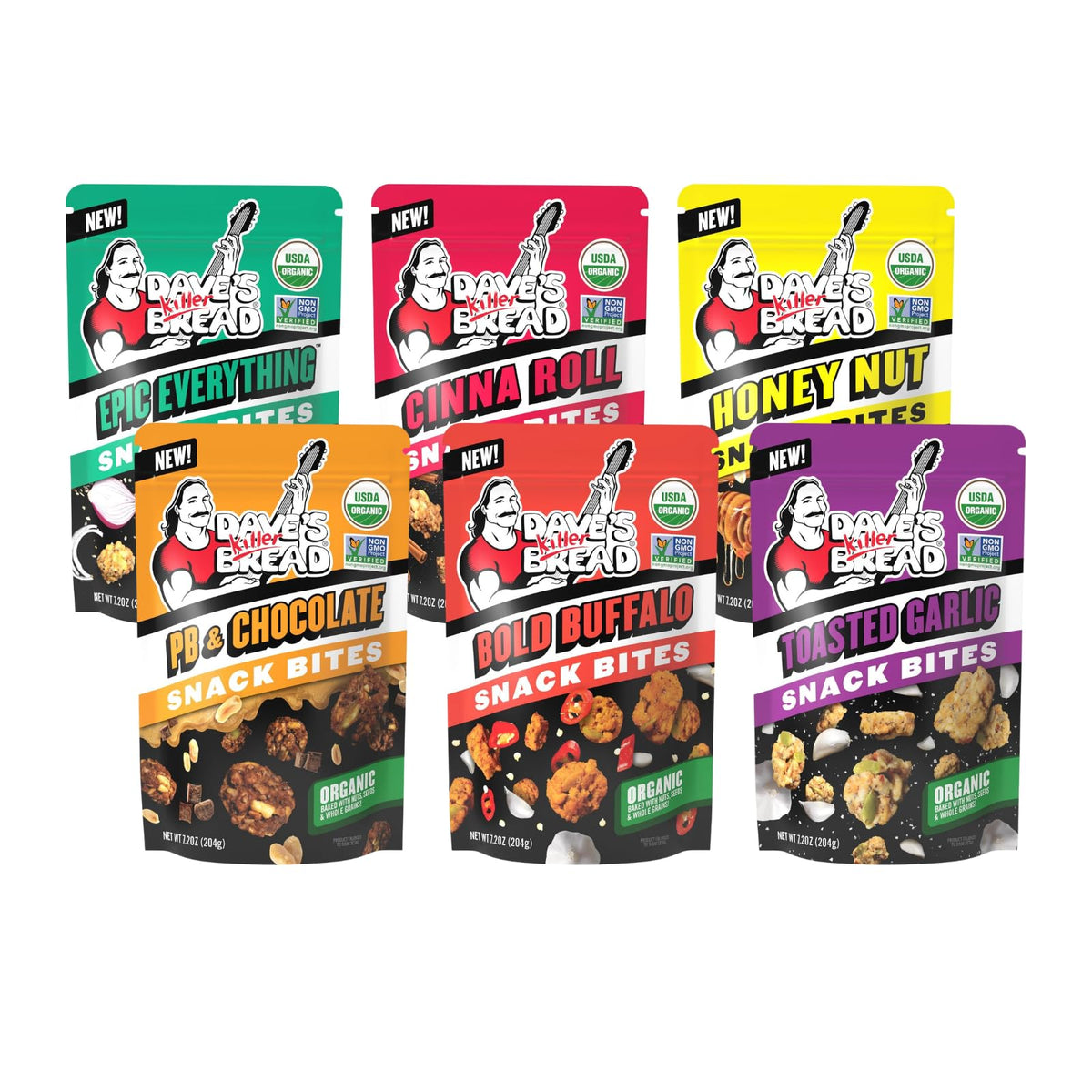 Dave's Killer Bread Organic Snack Bites Epic Everything: hearty whole grains for on-the-go snacking