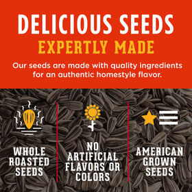 Nutrition panel on DAVID seeds package highlighting protein and carbs