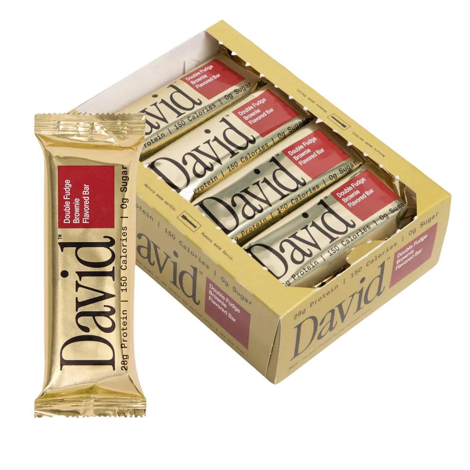 David High Protein Bars fudge brownie pack of 12 for on-the-go fueling.
