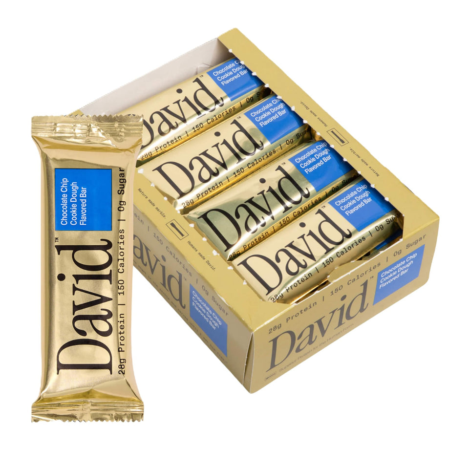 David High Protein Bars packaging promotes gluten-free on-the-go protein.