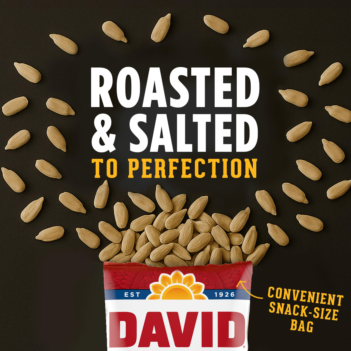DAVID Original Sunflower Kernels roasted and salted crunch.