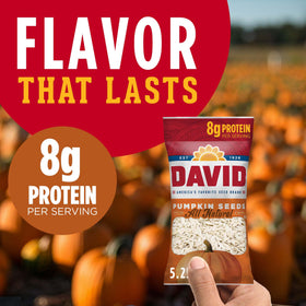 DAVID All Natural Pumpkin Seeds single 2.25 oz bag, perfect individual portion