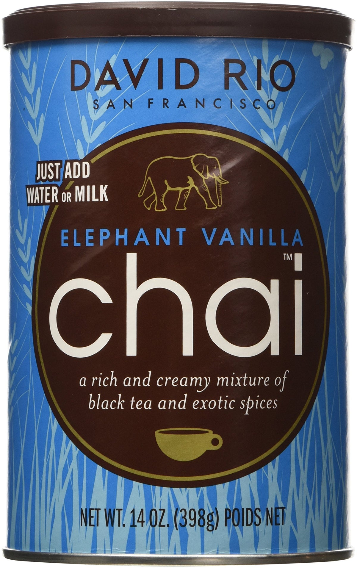 David Rio Elephant Vanilla Chai canister for easy daily chai preparation