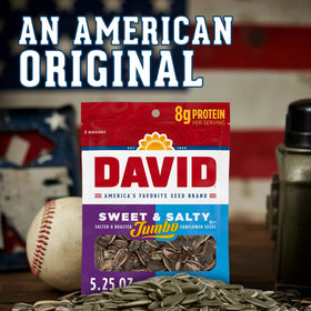 DAVID 12-pack snack gives quick nutrition details at a glance.