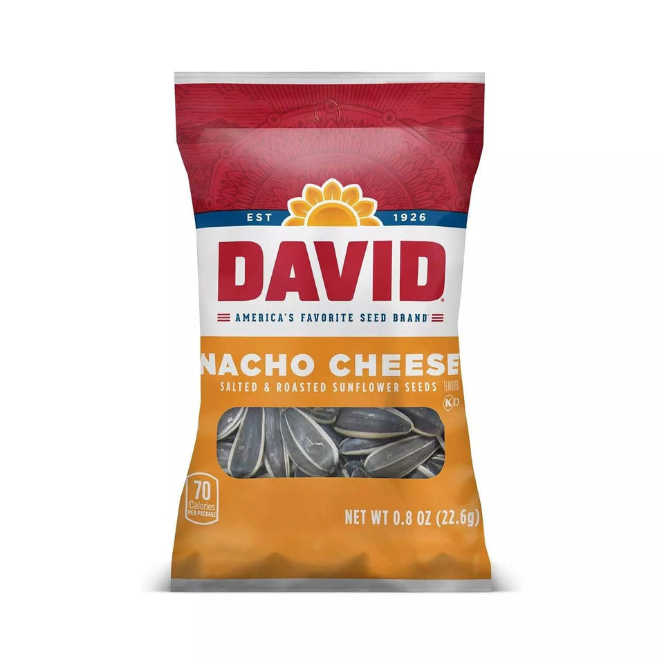 David sunflower seeds nacho flavor single-serve bag for on-the-go snacking