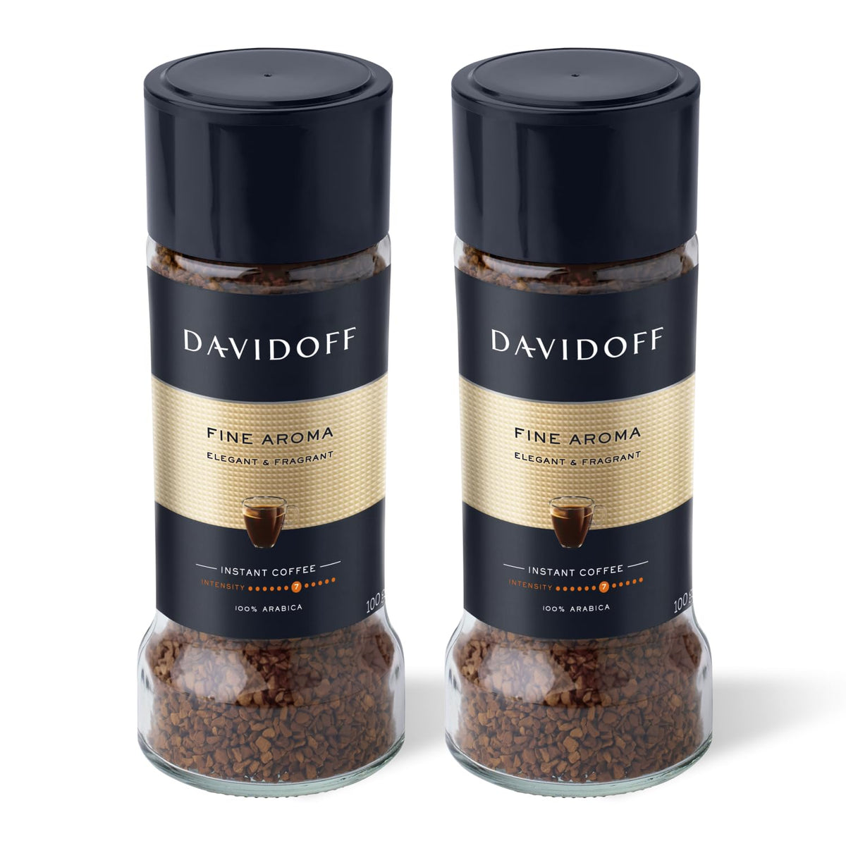 Davidoff Fine Aroma instant coffee jar ready for a quick premium cup.