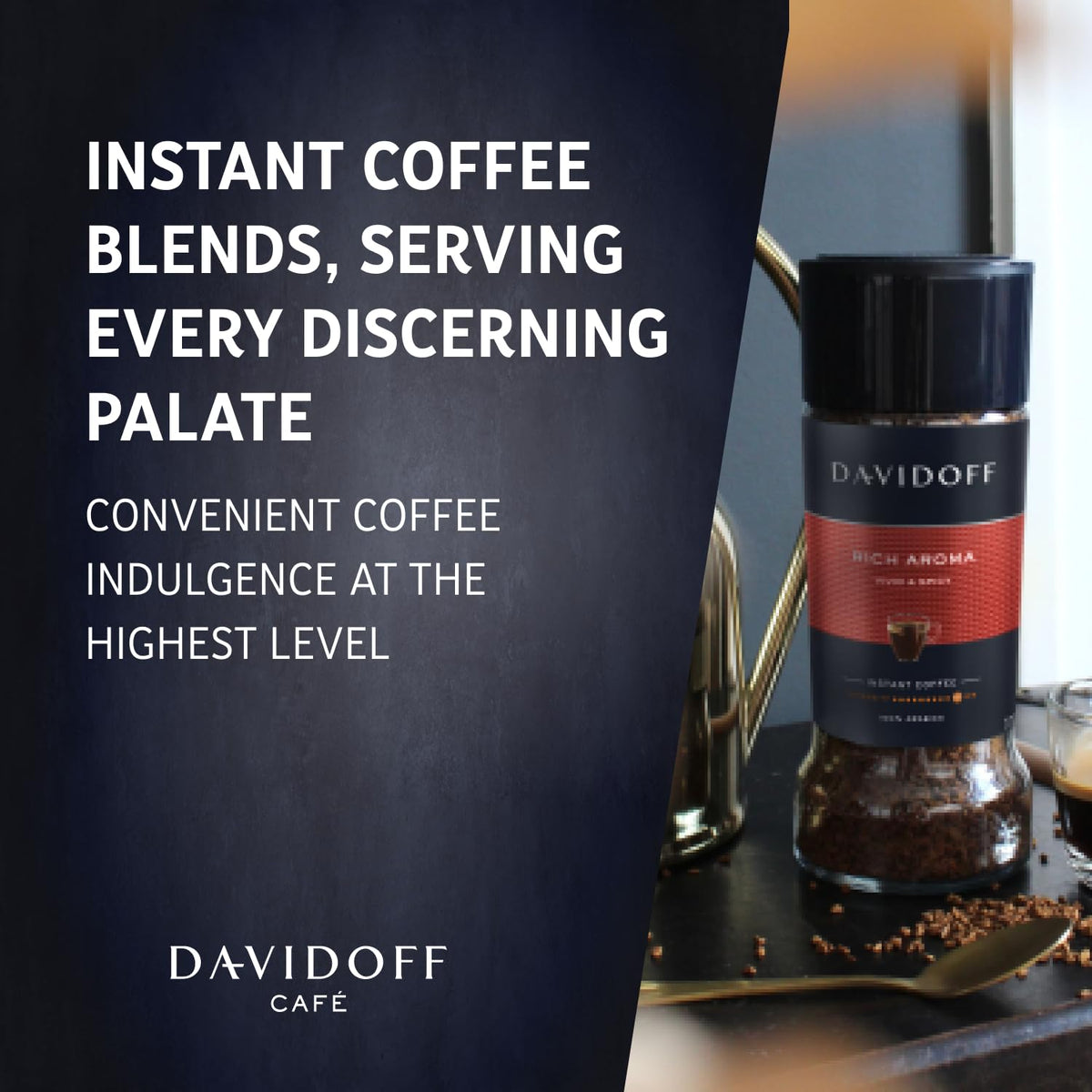 Davidoff Rich Aroma Arabica beans close-up highlighting premium sourcing.
