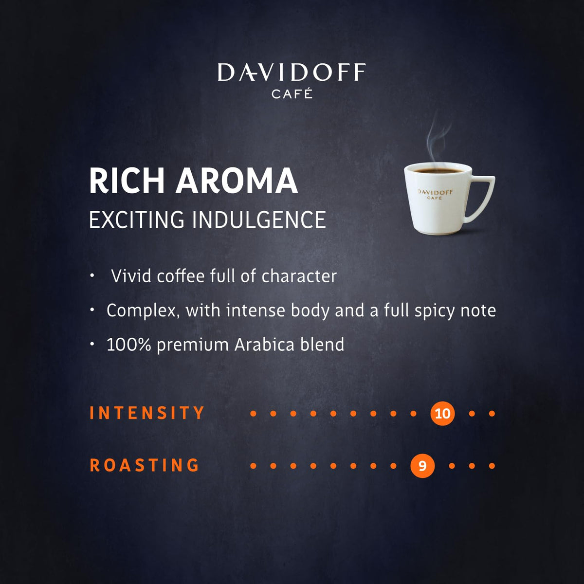 Davidoff Rich Aroma spice notes hint at bold, layered flavor.