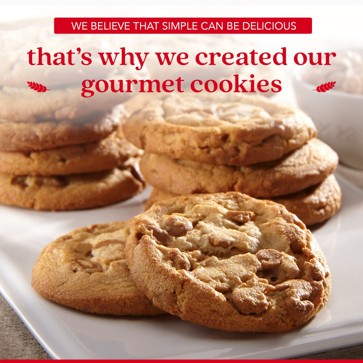 Open gift tin revealing 24 cookies from David's Cookies.