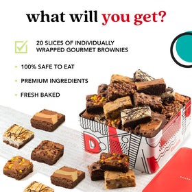 David's Cookies brownie assortment, freshly baked flavors for sharing.