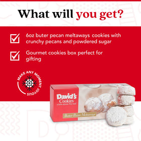 David's Cookies Butter Pecan Meltaway with pecans, creamy center perfect for indulgent snacking