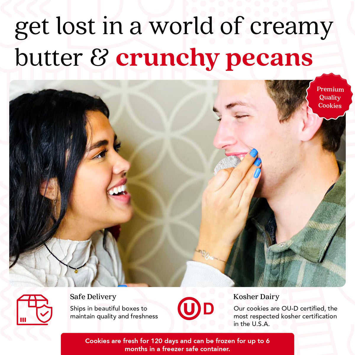 David's Cookies Butter Pecan Meltaway served on a plate, ideal party dessert