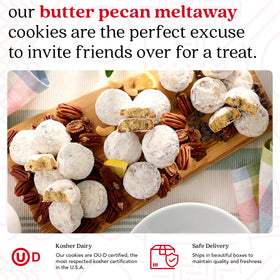David's Cookies Butter Pecan Meltaways cookie texture close-up
