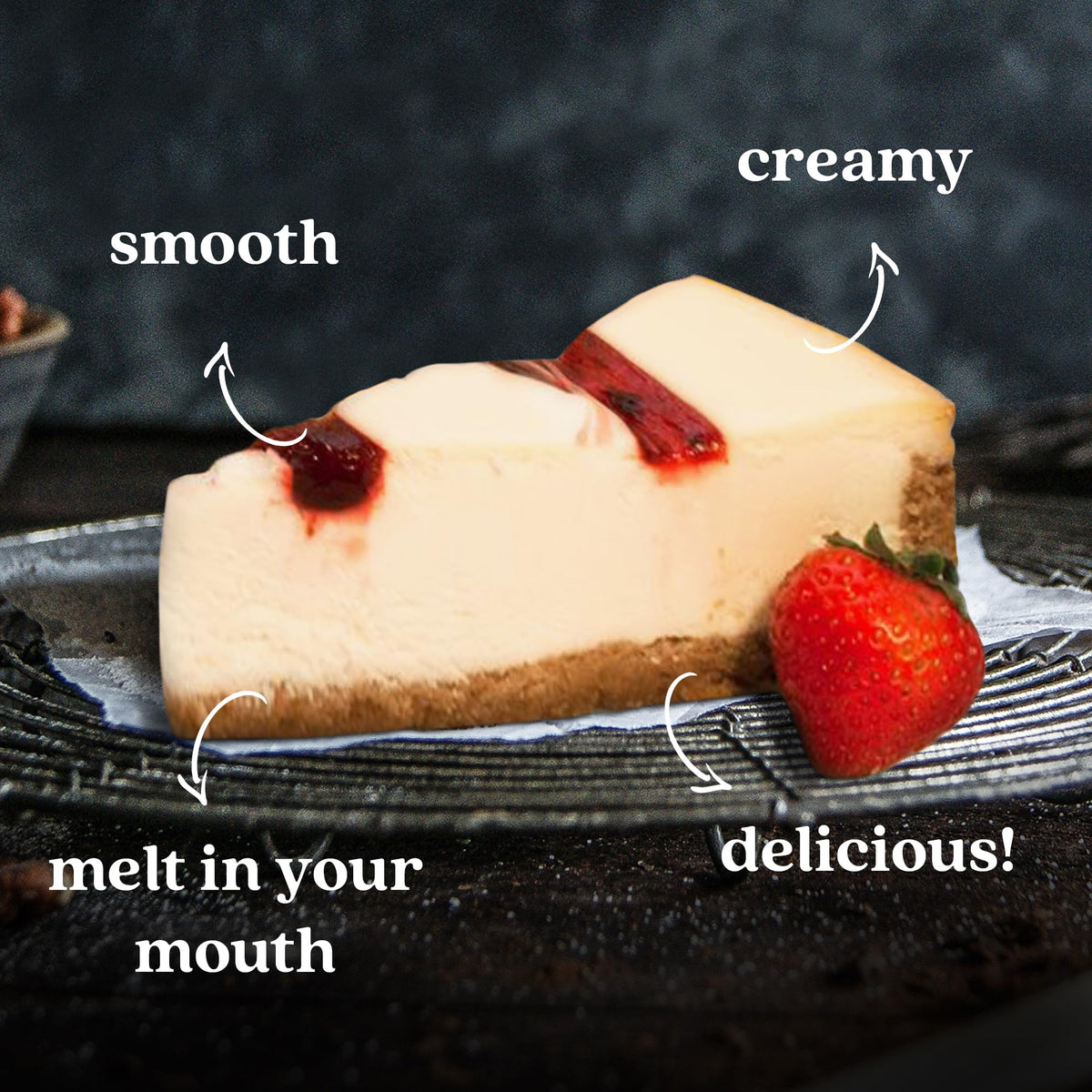 David's Cookies Cheesecake creamy texture highlighted by smooth filling