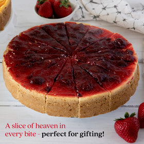 Kosher-certified strawberry cheesecake by David's Cookies.
