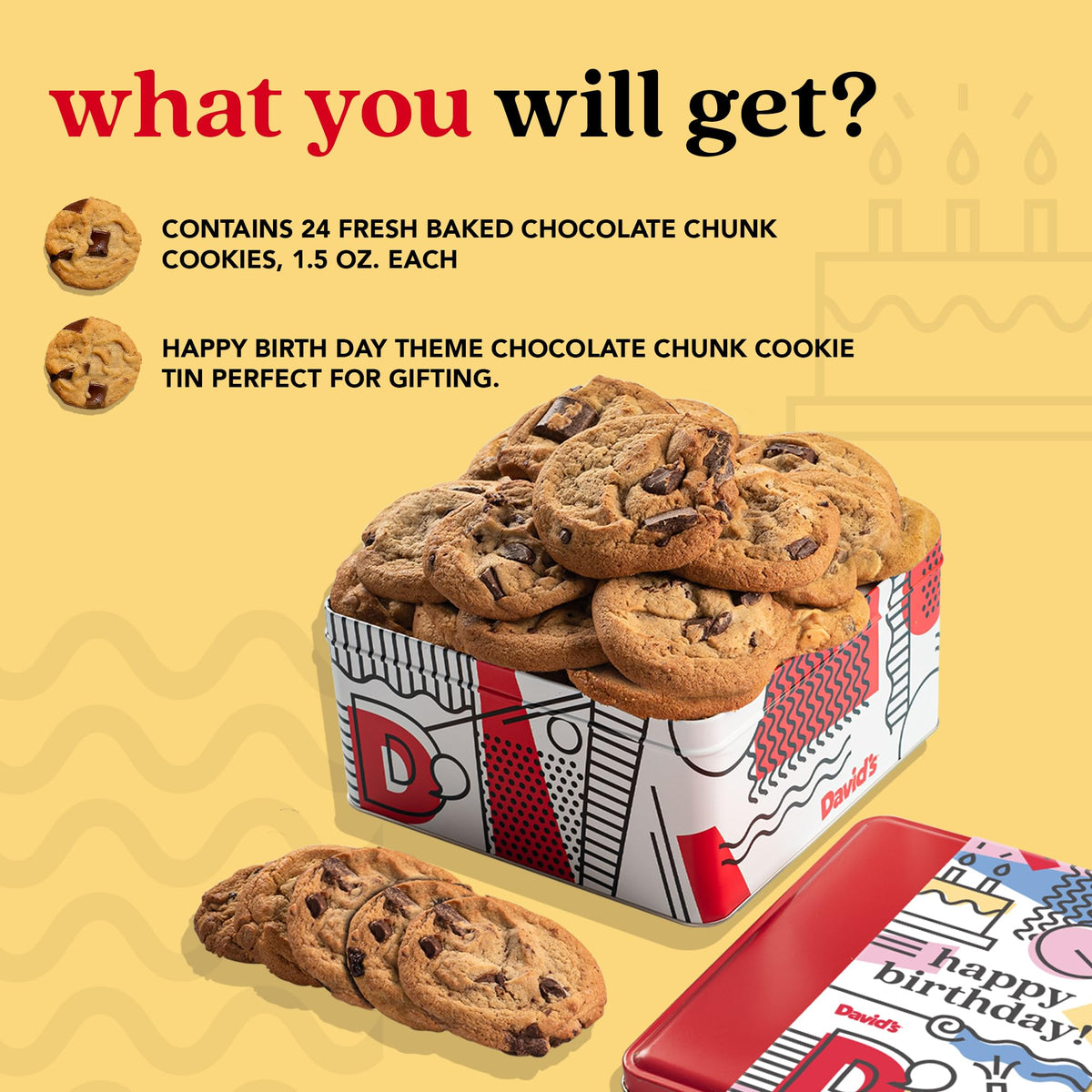 David's Cookies chocolate chunk cookies reveal rich chunks and soft centers